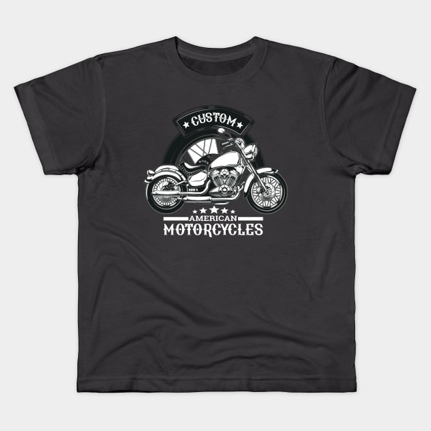 American Motorcycle Club Kids T-Shirt by JeffDesign